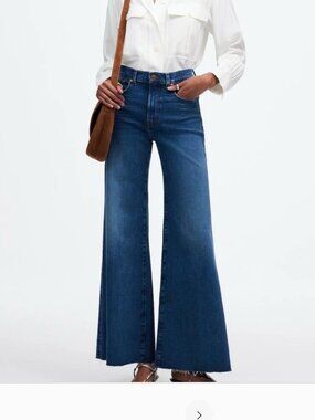 Madewell Flared Wide-Leg Crop Jean in Kingston Wash 27 NWT